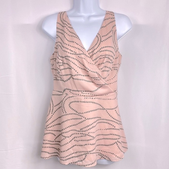 Cabi Women’s 4 Pink & Gray Sophia Cami V-Neck Faux Wrap Adjustable Strap Tank - Picture 1 of 8